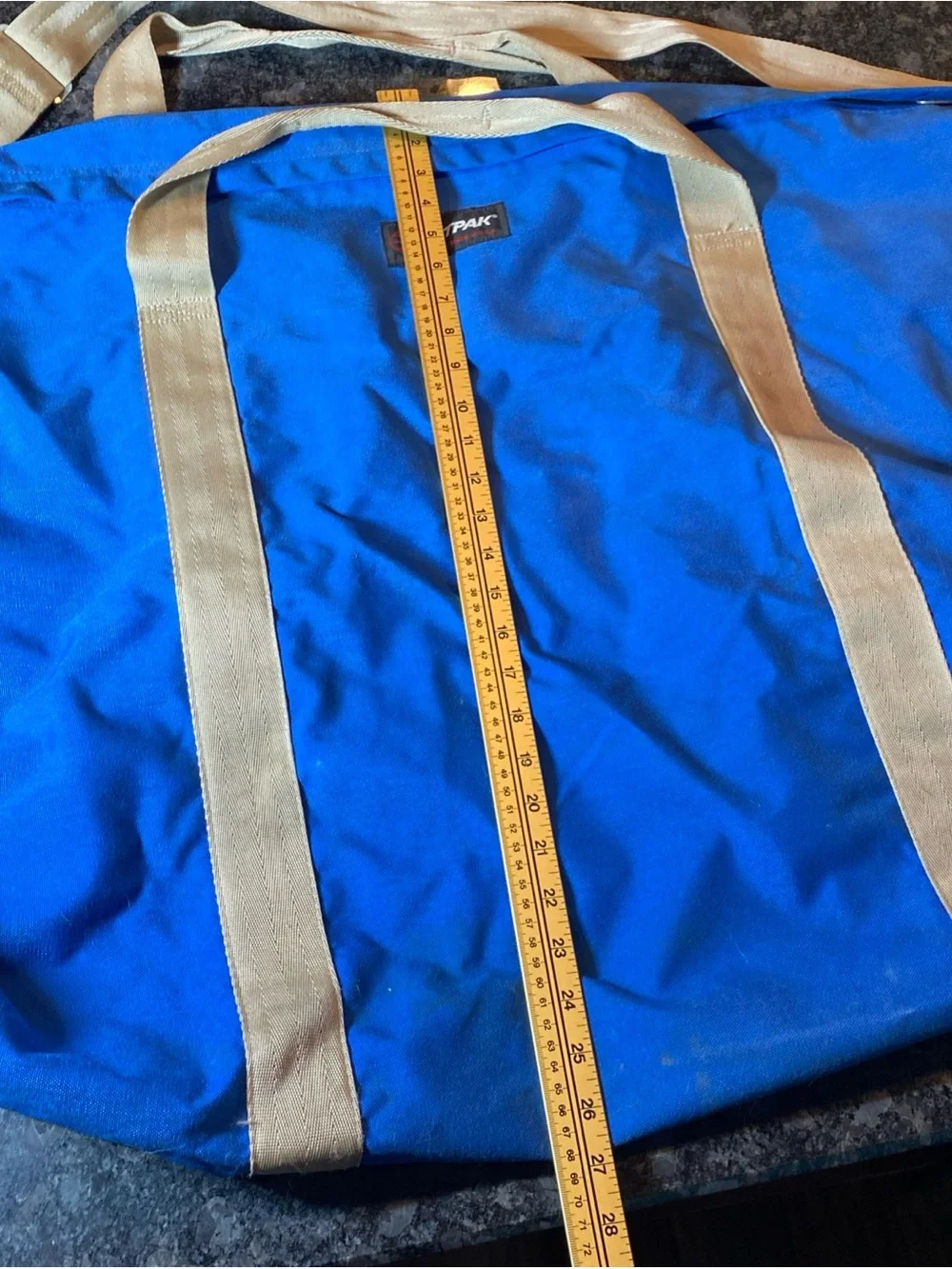 Eastpak Large Canvas Duffle Bag - USA Made Vintage 1980s Blue